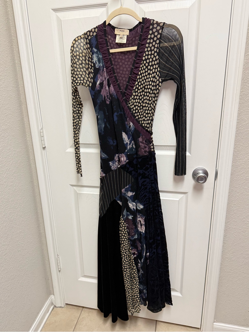 Fuzzi Multi Pattern Wrap Maxi Dress